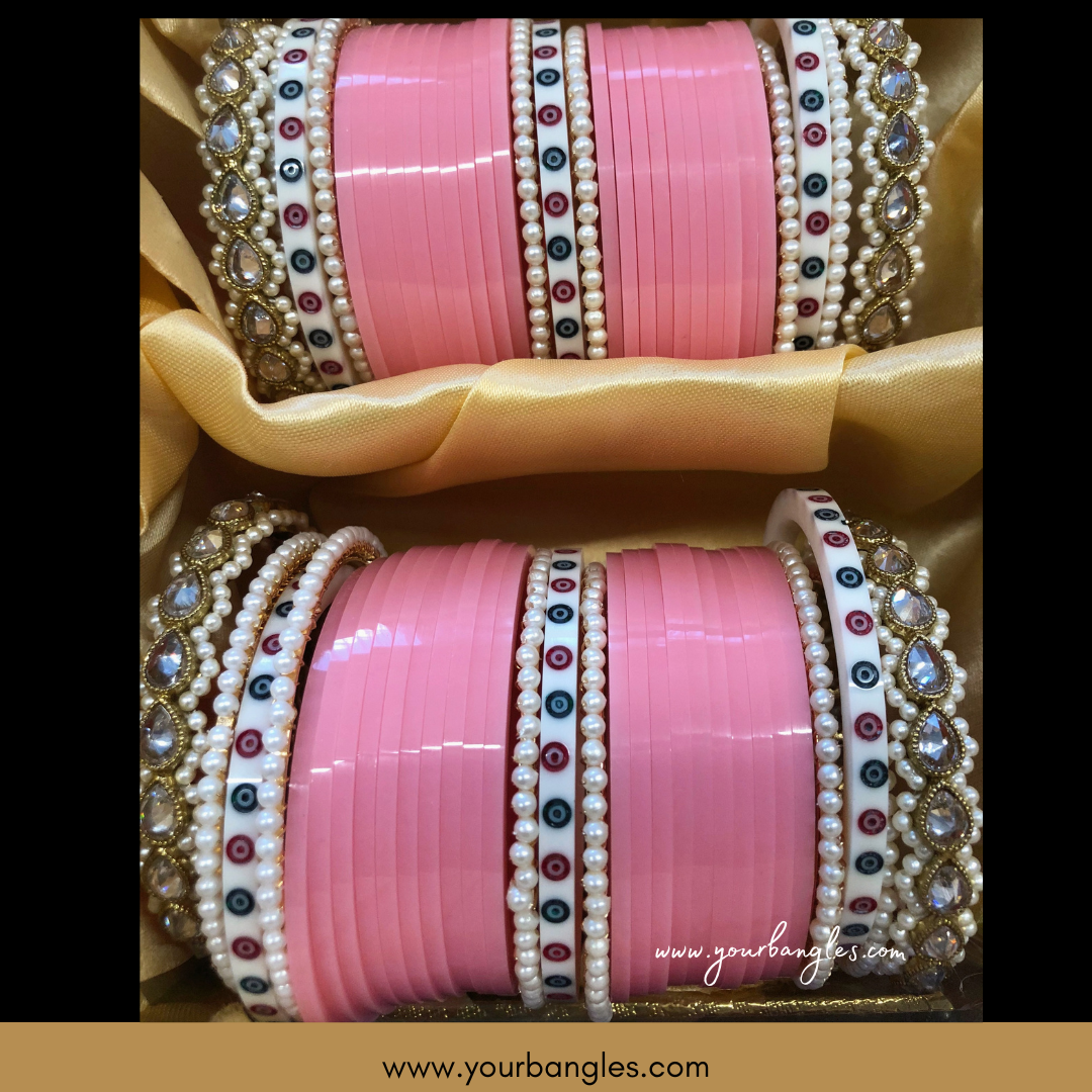 Maharani Collection: Timeless Bridal Choora - Blush Pearl