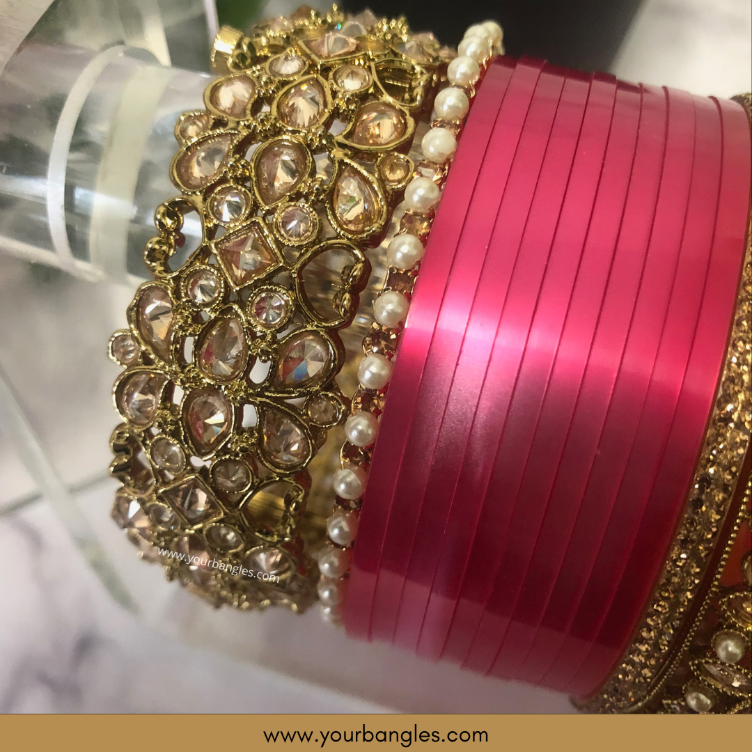 Maharani Collection: Timeless Bridal Choora - Fuchsia Radiance