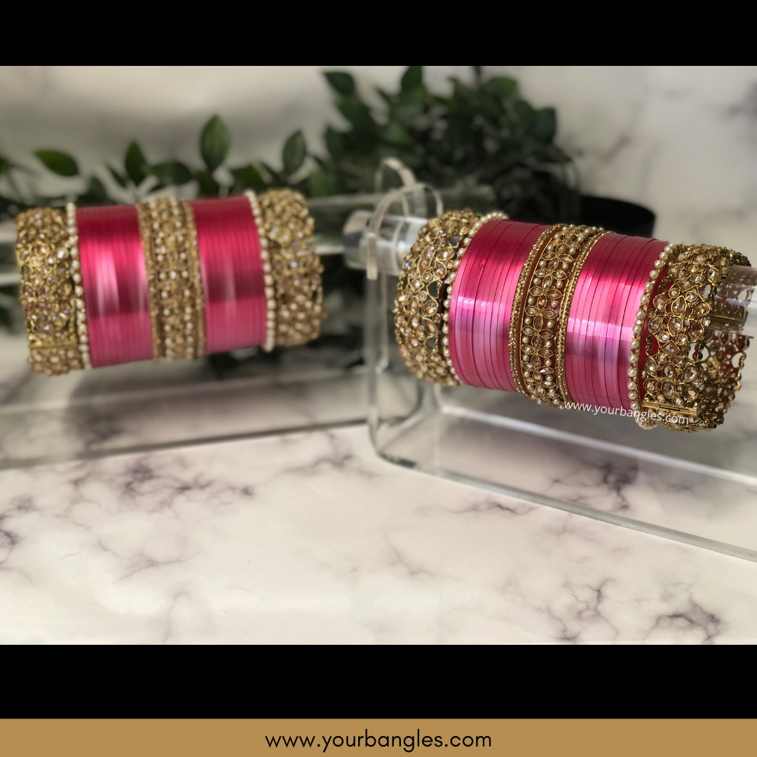 Maharani Collection: Timeless Bridal Choora - Fuchsia Radiance