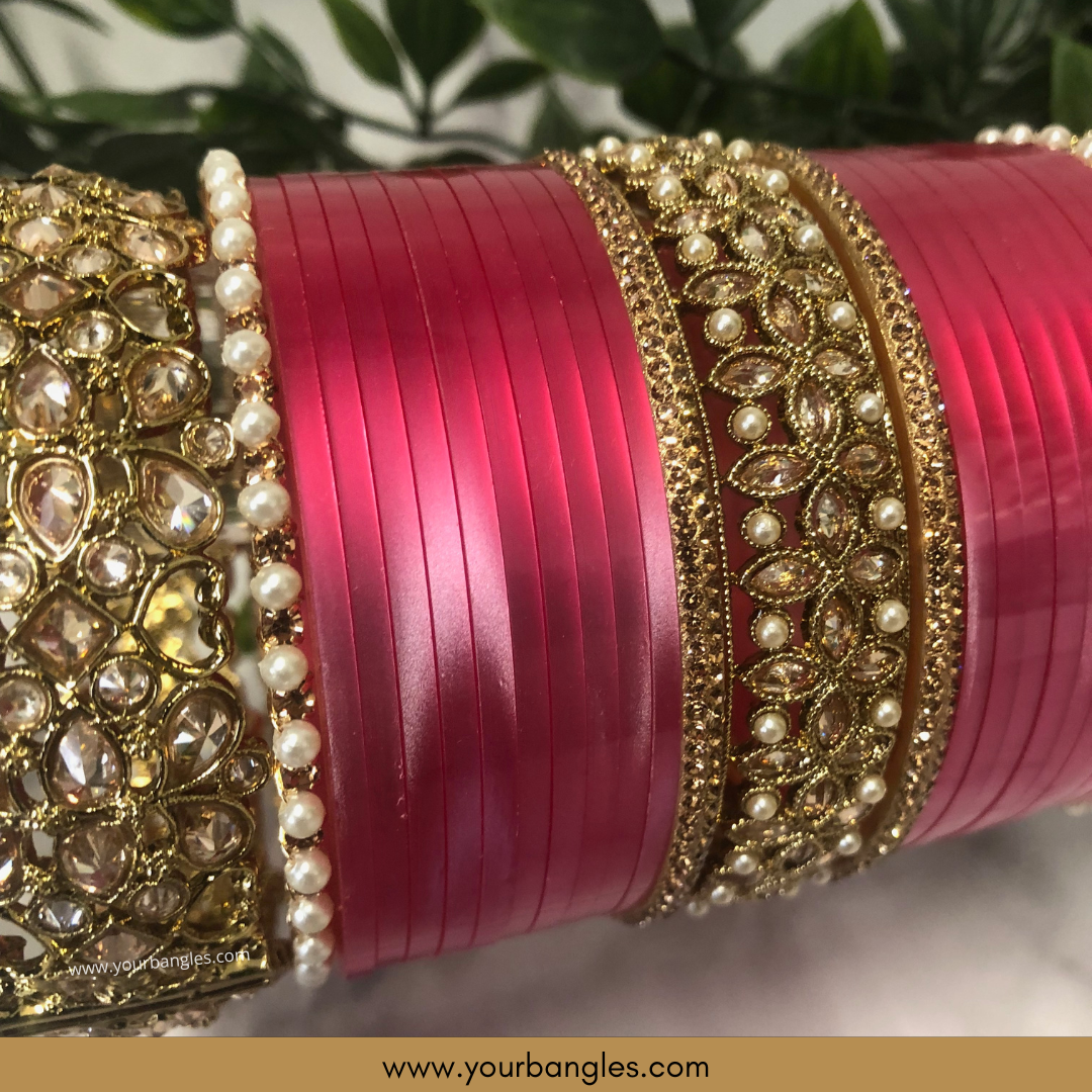 Maharani Collection: Timeless Bridal Choora - Fuchsia Radiance