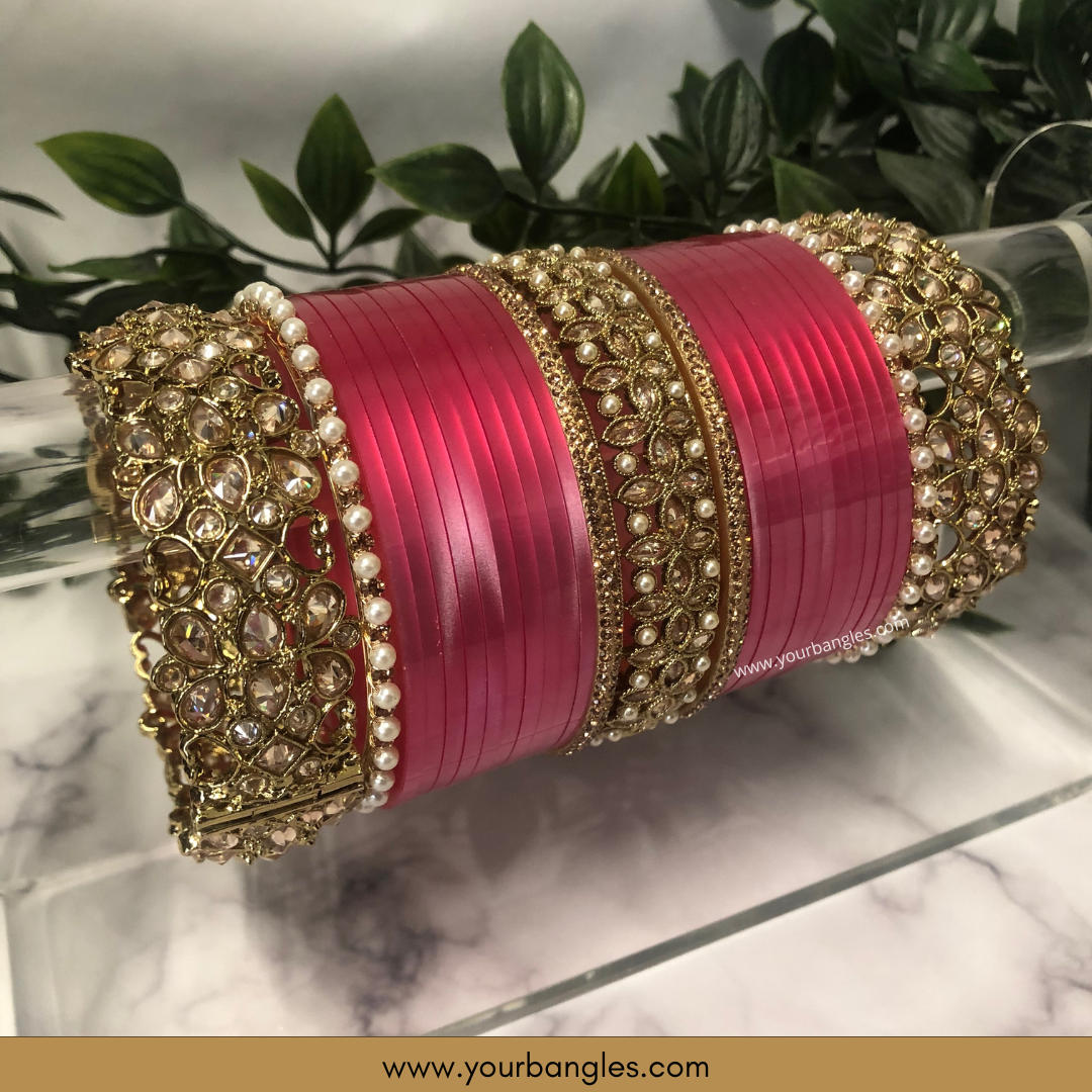 Maharani Collection: Timeless Bridal Choora - Fuchsia Radiance