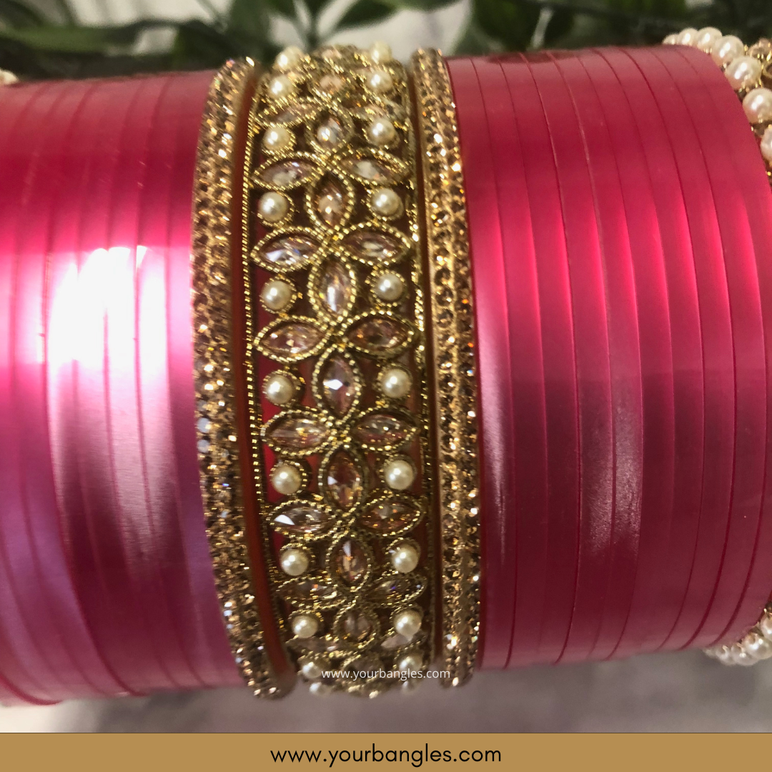 Maharani Collection: Timeless Bridal Choora - Fuchsia Radiance