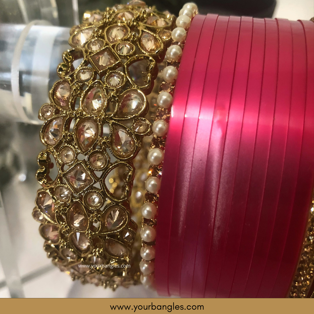 Maharani Collection: Timeless Bridal Choora - Fuchsia Radiance