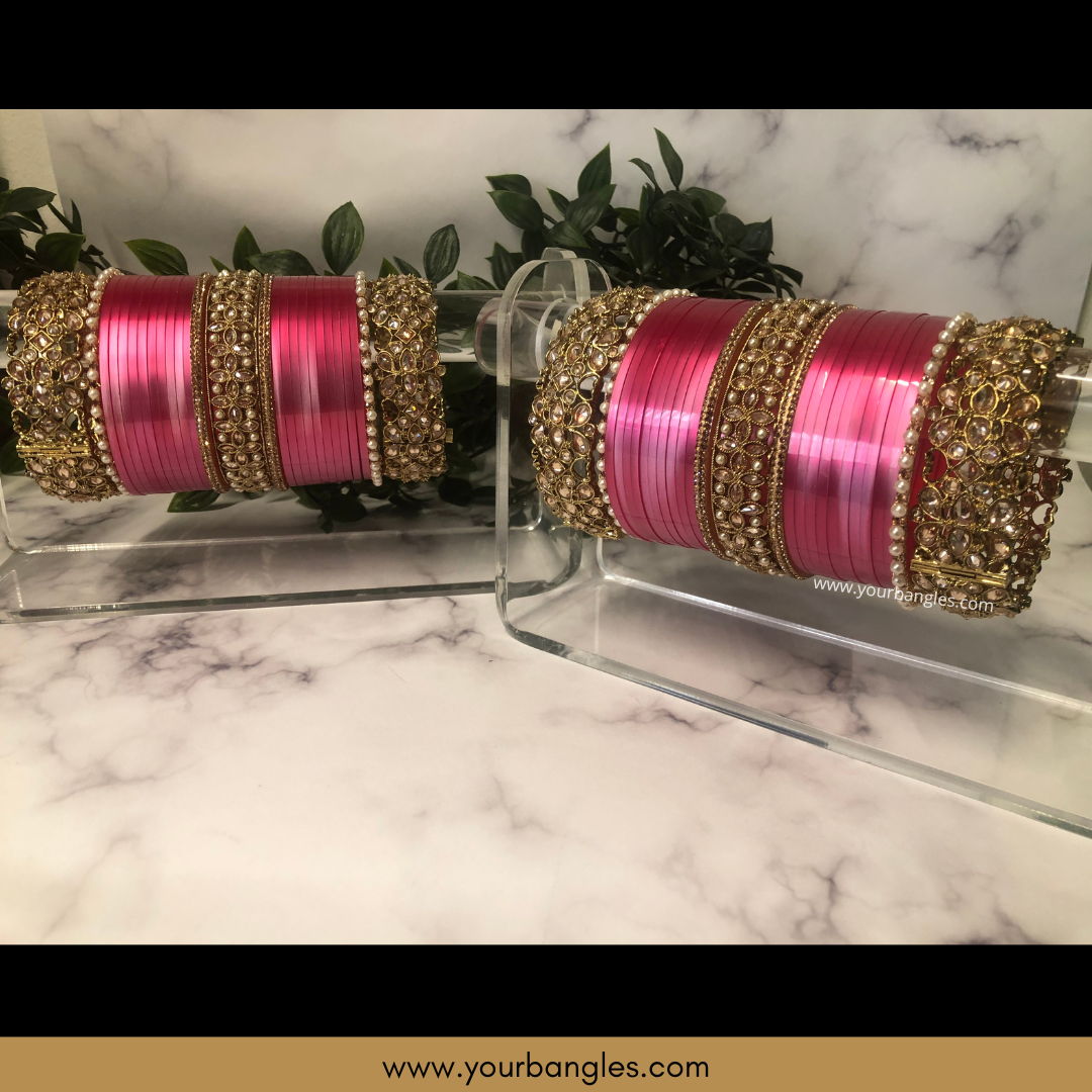 Maharani Collection: Timeless Bridal Choora - Fuchsia Radiance