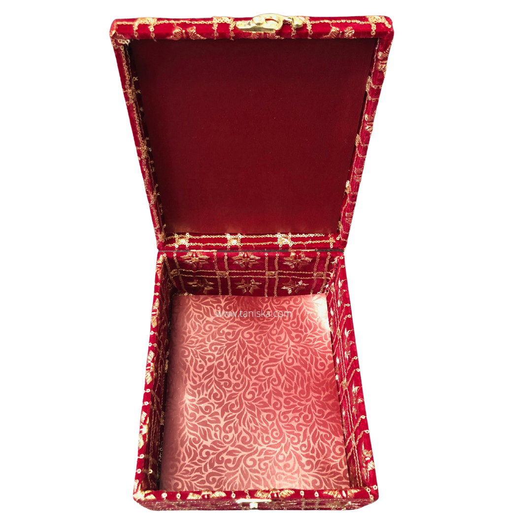 NIA Kalire Box - Maroon with Sequential Work