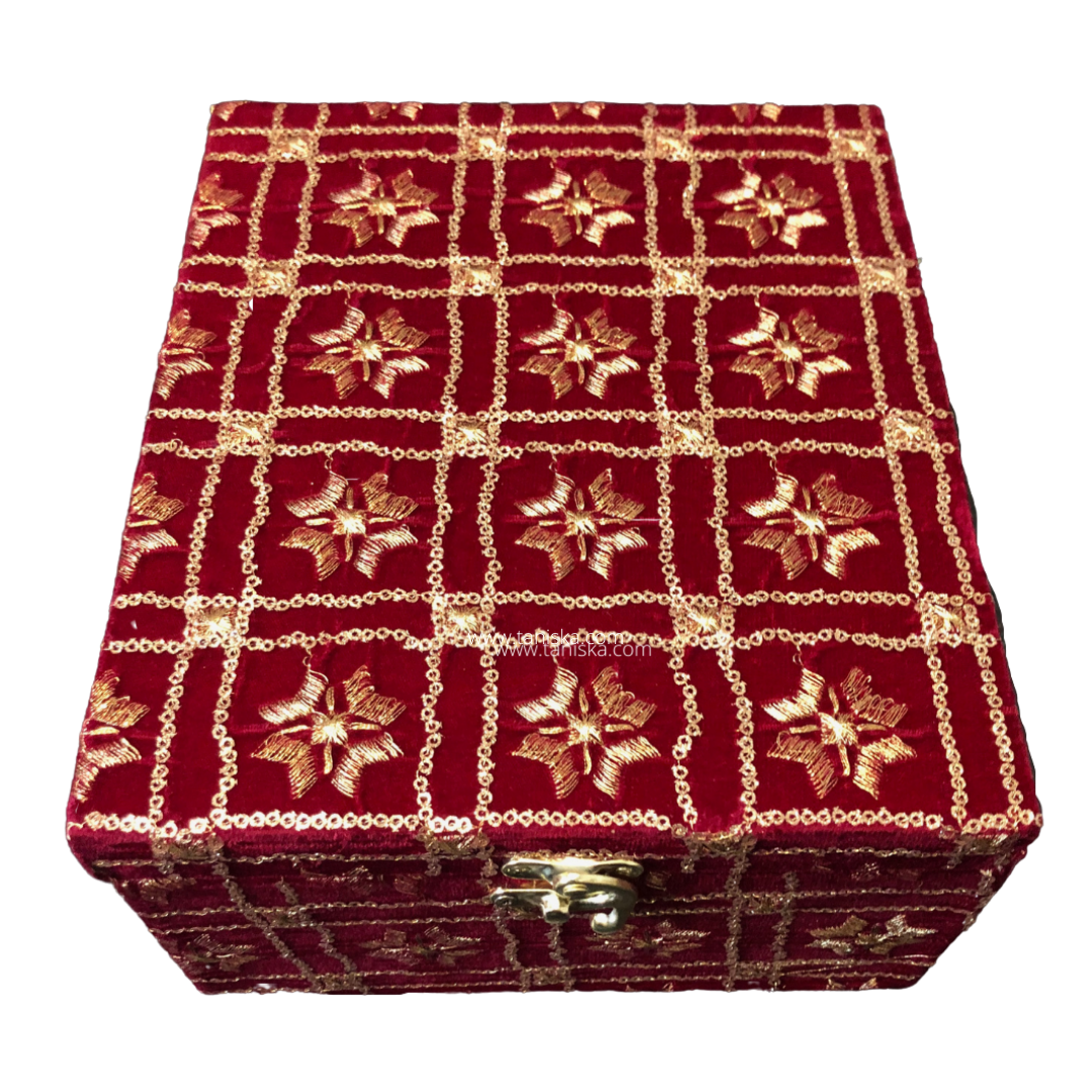 NIA Kalire Box - Maroon with Sequential Work