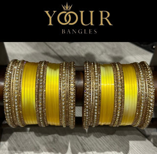 Ombre Yellow Bangle Set (Plastic Bangles)