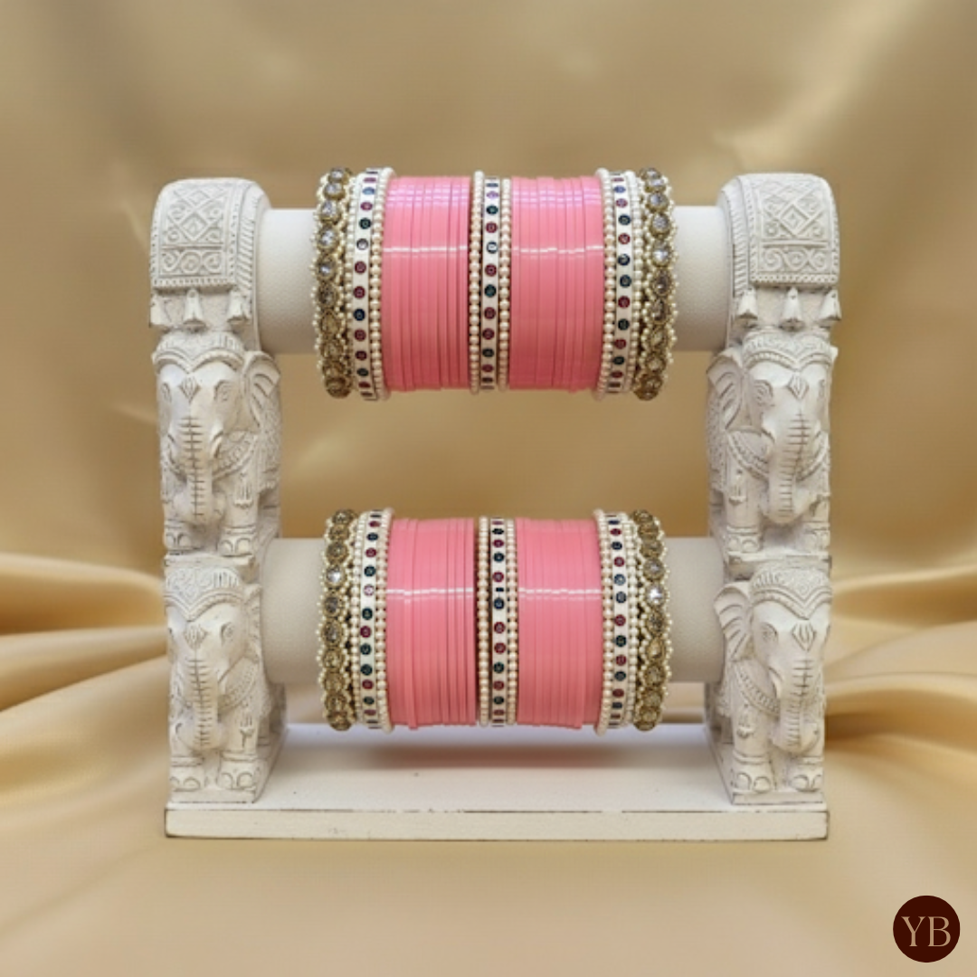 Maharani Collection: Timeless Bridal Choora - Blush Pearl