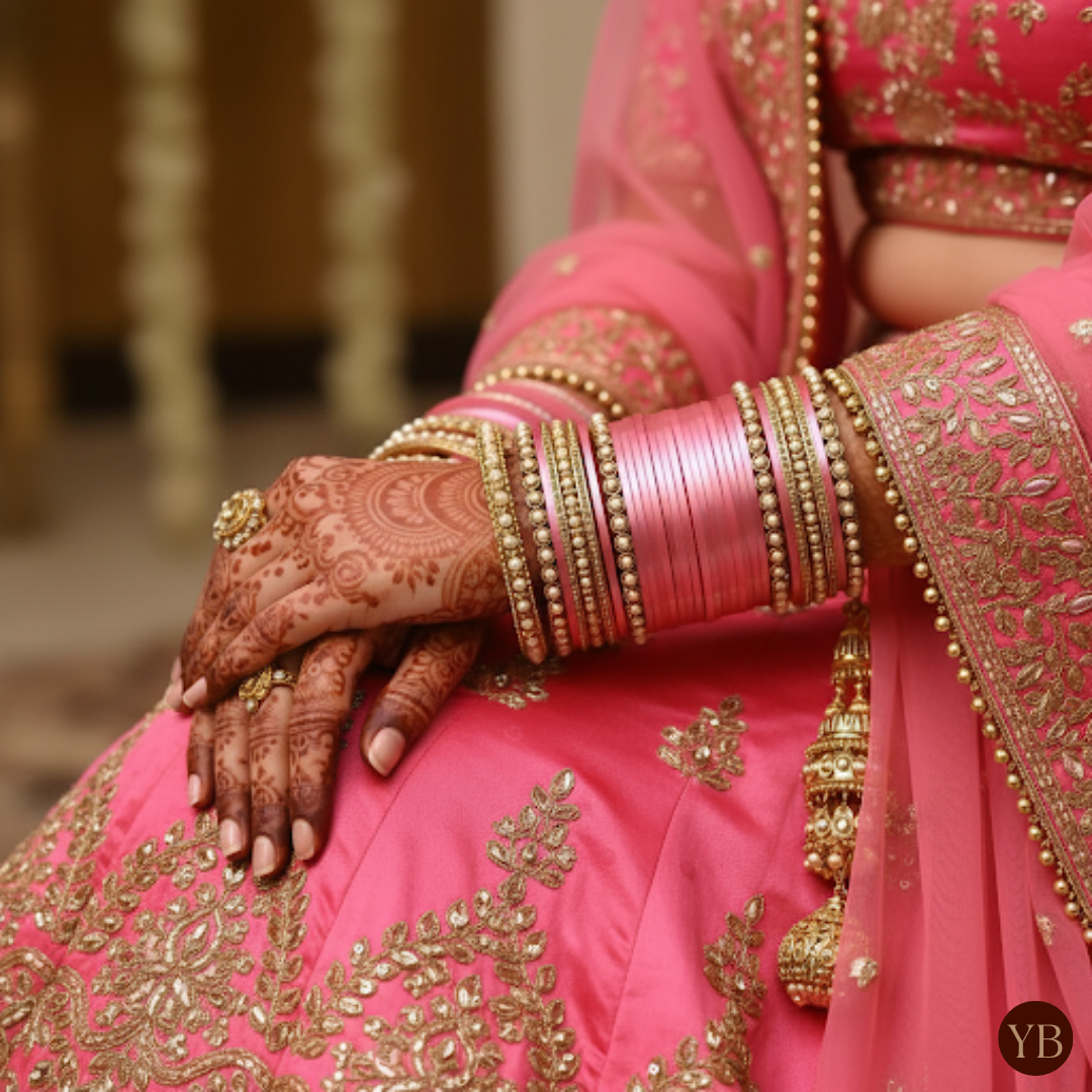 Maharani Collection: Timeless Bridal Choora - Ombre Rose Petal