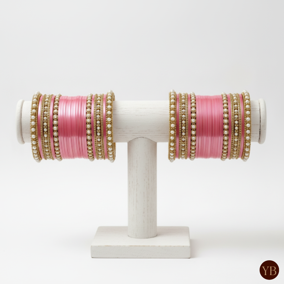 Maharani Collection: Timeless Bridal Choora - Ombre Rose Petal