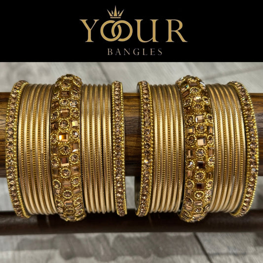 Golden Bangle Set - 2.8