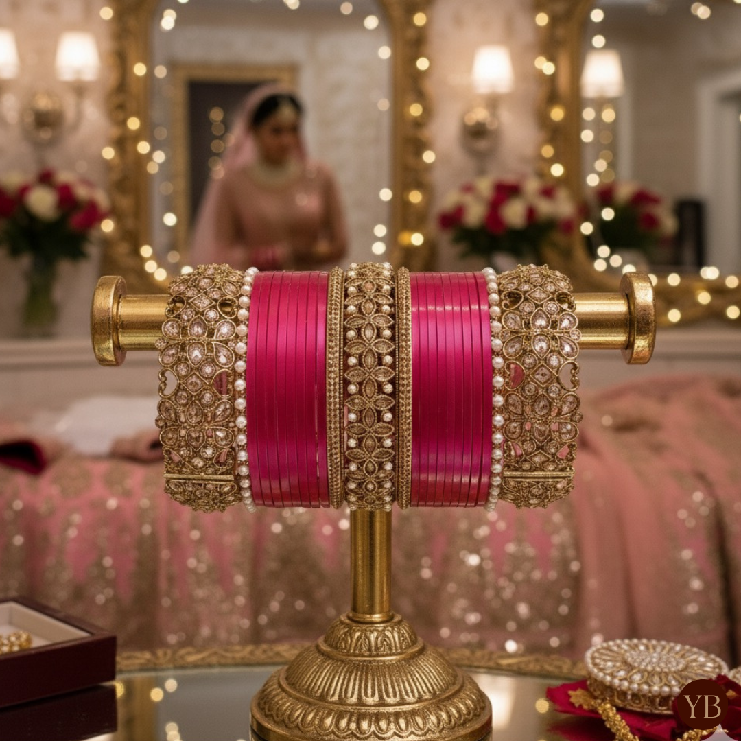 Maharani Collection: Timeless Bridal Choora - Fuchsia Radiance
