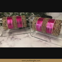Pink Ombre Bridal Choora / Bangles Set 95