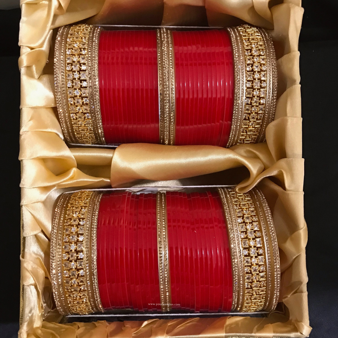 Regal Collection: Heritage Bridal Choora - Classic Crimson