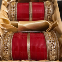 Regal Collection: Heritage Bridal Choora - Classic Crimson