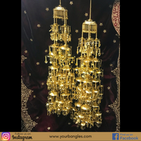 EXCLUSIVE PIPPAL PATTI TRADITIONAL BRIDAL KALIRE, GOLDEN FINISHED POLISH KALIRE
