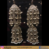 SIA Golden Pearly Jhoomer Kaleere - Single Tier
