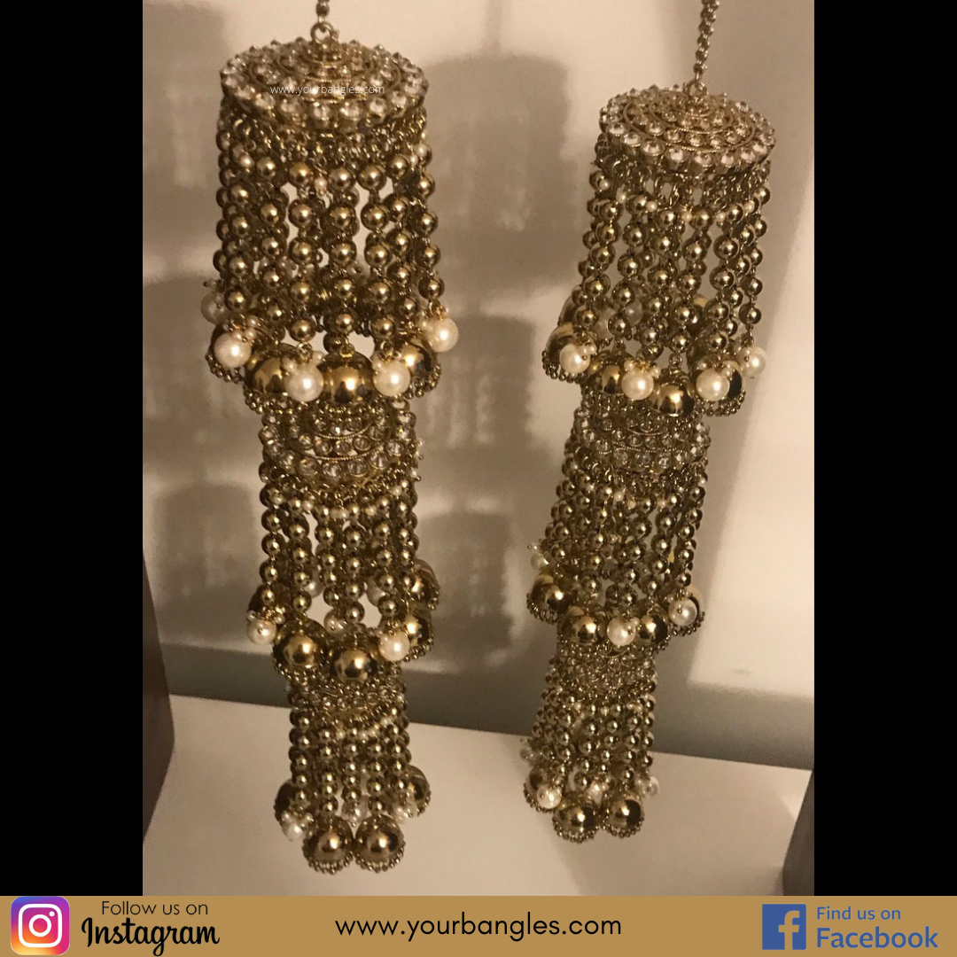 MEHAR Golden 3 Tier Jhoomer Kaleere