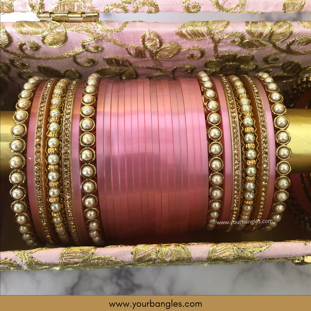 Maharani Collection: Timeless Bridal Choora - Ombre Rose Petal