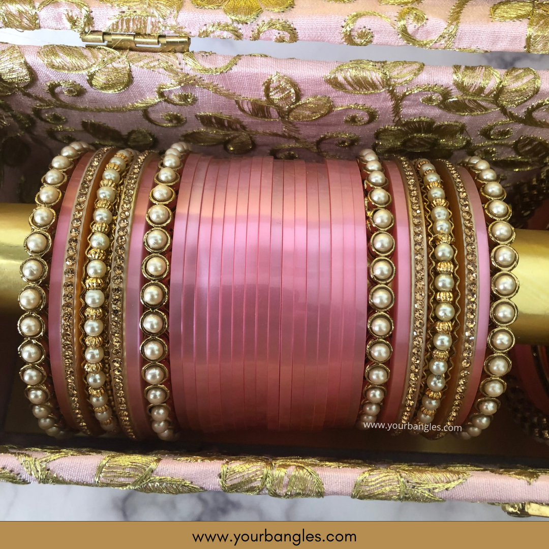 Maharani Collection: Timeless Bridal Choora - Ombre Rose Petal