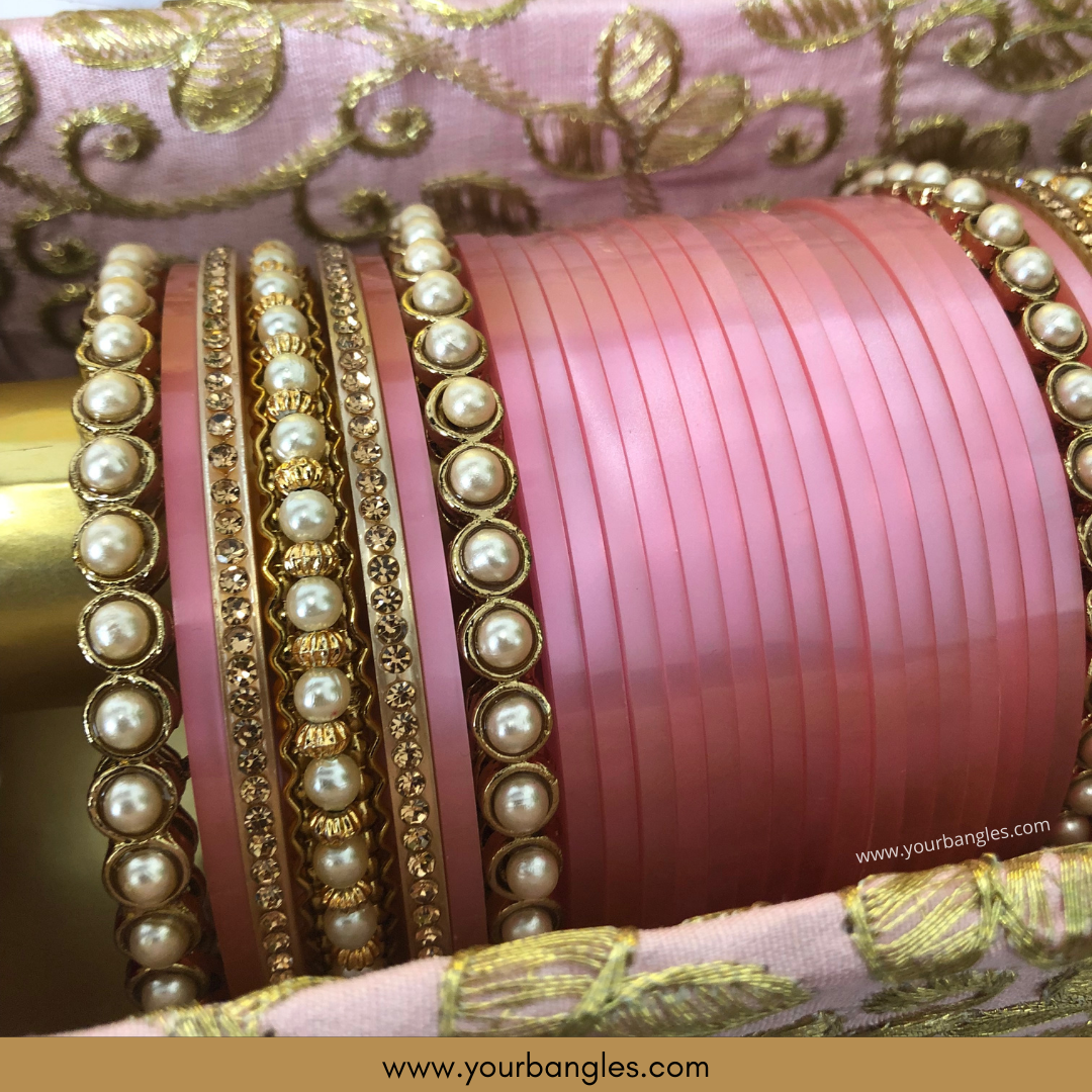 Maharani Collection: Timeless Bridal Choora - Ombre Rose Petal
