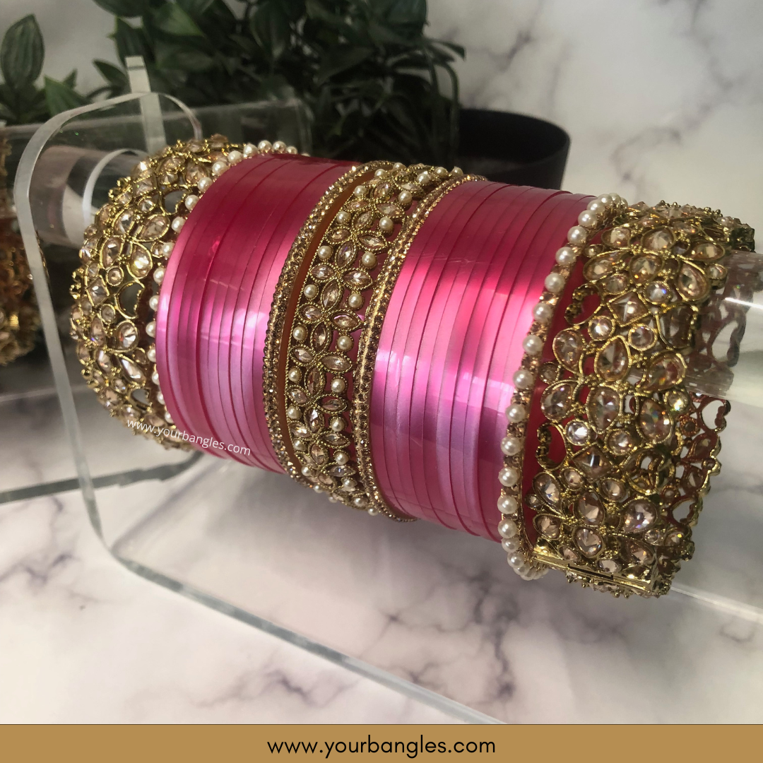 Maharani Collection: Timeless Bridal Choora - Fuchsia Radiance