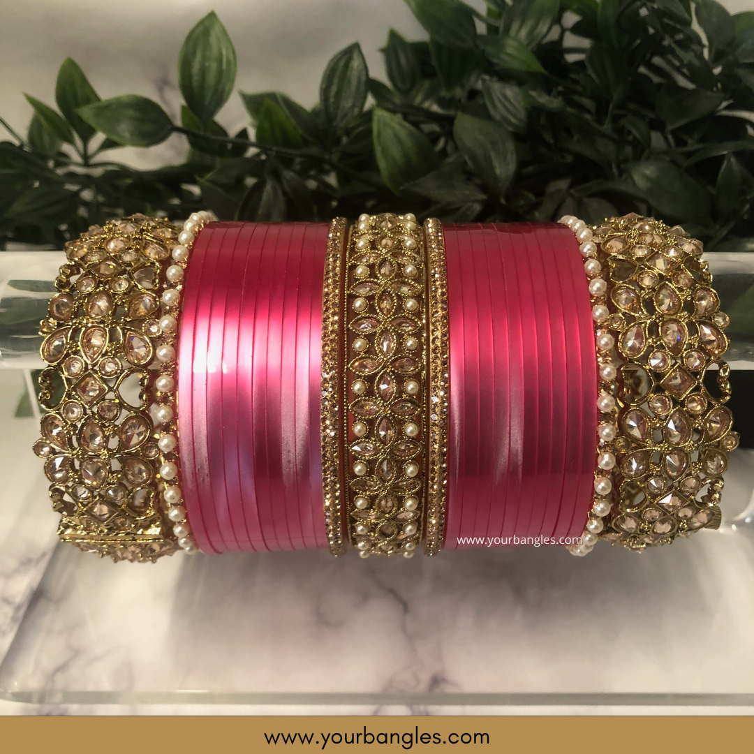 Maharani Collection: Timeless Bridal Choora - Fuchsia Radiance