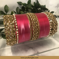 Maharani Collection: Timeless Bridal Choora - Fuchsia Radiance