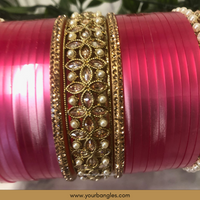 Maharani Collection: Timeless Bridal Choora - Fuchsia Radiance
