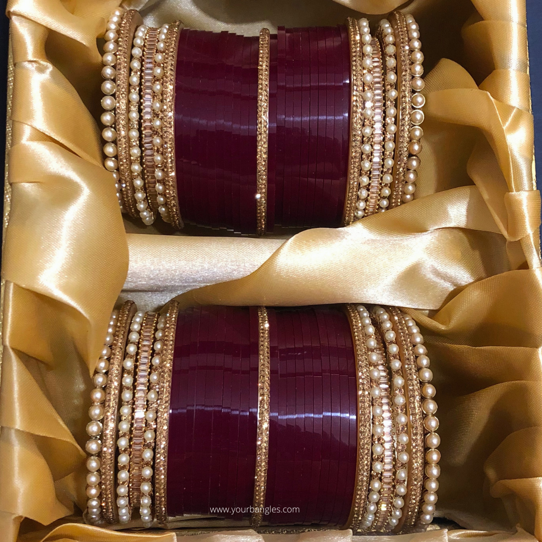 Regal Collection: Heritage Bridal Choora - Pearl Garnet