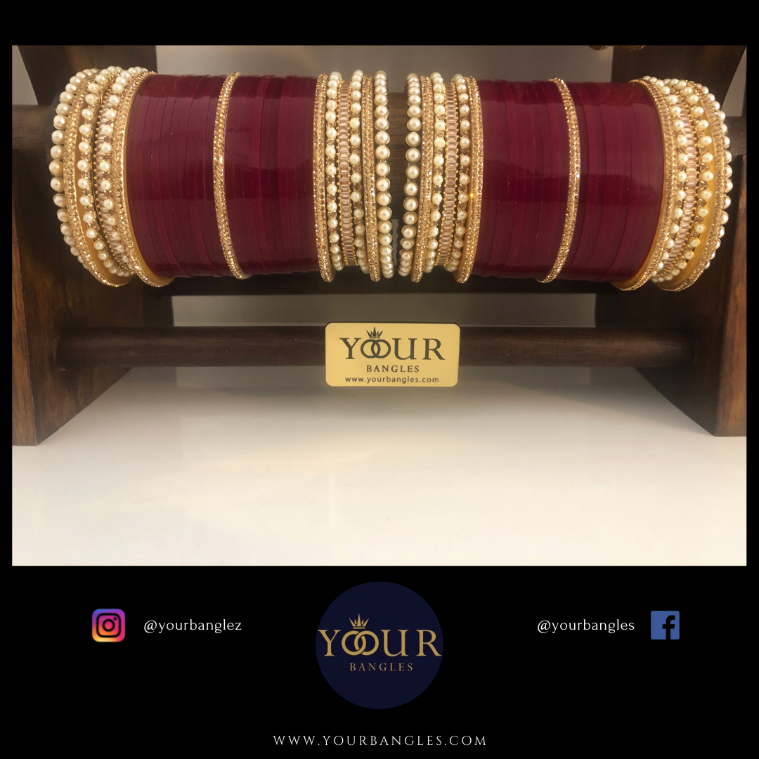 Regal Collection: Heritage Bridal Choora - Pearl Garnet