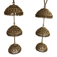MEHREEN 3 Tier Golden Jhoomer Kaleere