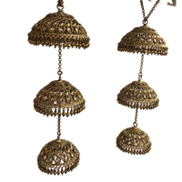 MEHREEN 3 Tier Golden Jhoomer Kaleere