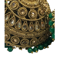 MEHREEN 3 Tier Emerald Jhoomer Kaleere