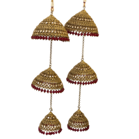 MEHREEN 3 Tier Ruby Jhoomer Kaleere
