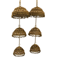 MEHREEN 3 Tier Golden Jhoomer Kaleere