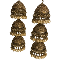 KARISHMA Golden 3 Tier Jhoomer Kaleere