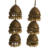 KARISHMA Golden 3 Tier Jhoomer Kaleere