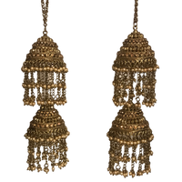 JASSI Mini Golden Jhoomer Kaleere - 2 Tier
