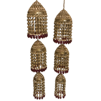MAHEK Golden Ruby 3 Tier Jhoomer Kaleere
