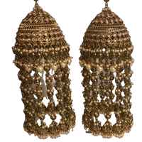 MEERA Golden Pearly Jhoomer Kaleere - Single Tier