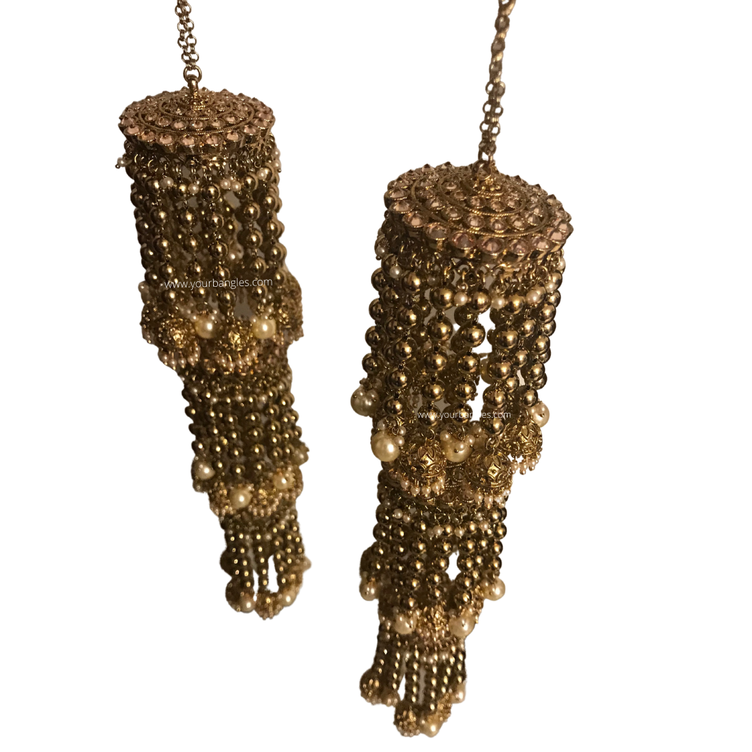 MEHAR Golden 3 Tier Jhoomer Kaleere