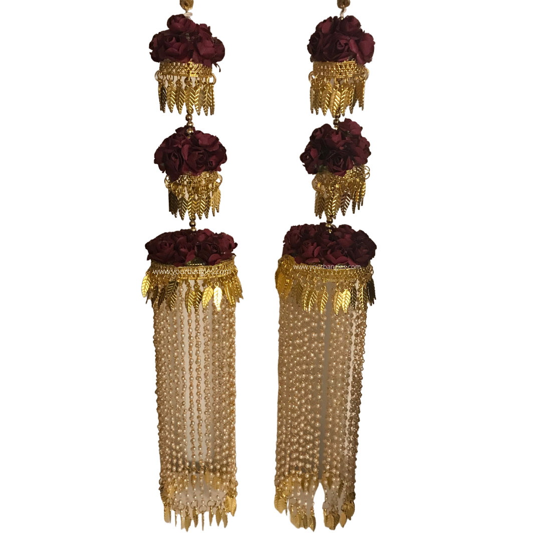 KASHISH 3 Tier Rose Jhoomer Kaleere