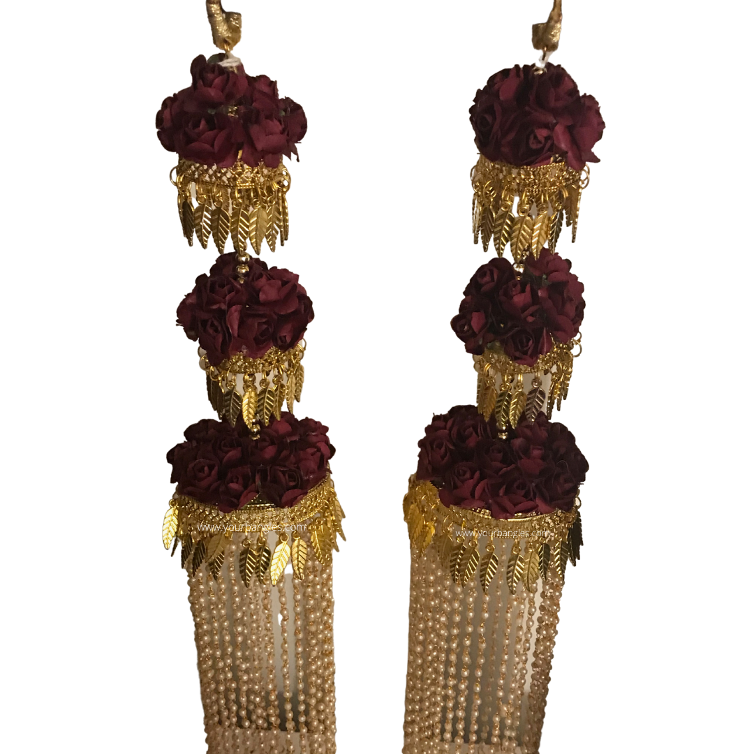 KASHISH 3 Tier Rose Jhoomer Kaleere